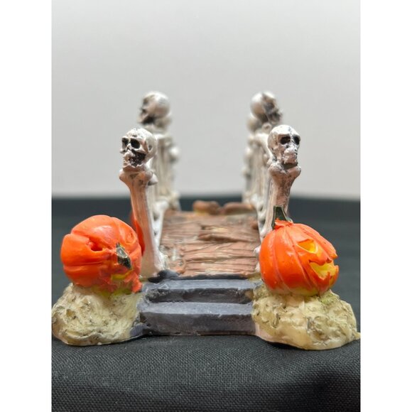 Lemax Halloween Village Bridge Of Bones Figurine With Pumpkins - Picture 5 of 11